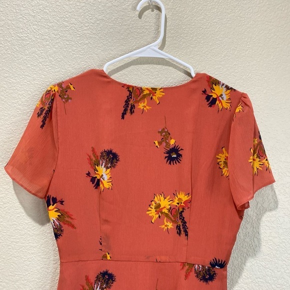 MADEWELL Posy Cactus Flower Dress In Spiced Rose Size 4 - Picture 9 of 9
